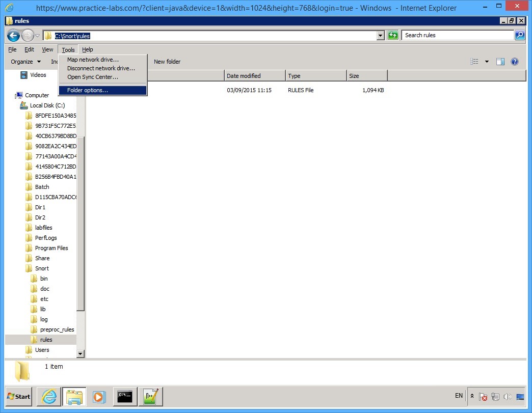 Practice Labs screenshot.